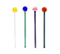 4piezas Cucharas De Vidrio Colorido Con Mango Para Café Té Y Postres Utensilios De Cocina Duraderos Y Saludables