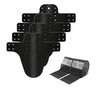 4Piezas Guardabarros Bicicleta de Montaña 20/24/26/27.5/29 Inch Fibra de Carbono Textura Bicicleta MTB Guardabarros con Corbatas Protección Contra Salpicaduras Bicicleta Delantera Trasera Guardabarros