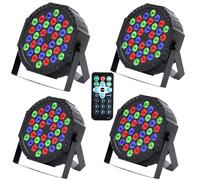 4Piezas RGB Focos LED Par con 36 LED, Luces para Escenarios Luces de Discoteca con Control Digital Multiplex y Activación de Sonido para Disco KTV Bar Navidad Fiesta Boda