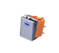 4pin Drawing Process Aluminum Oxidation of Key 16A 250VAC DPDT Aluminum Panel Waterproof Rocker Switch(Blue(Silvery Panel),110V)