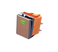 4pin Drawing Process Aluminum Oxidation of Key 16A 250VAC DPDT Aluminum Panel Waterproof Rocker Switch(Green(Gold Panel),9-24V) Controls Switches