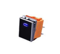 4pin Drawing Process Aluminum Oxidation of Key 16A 250VAC DPDT Aluminum Panel Waterproof Rocker Switch(Blue(Black Panel),9-24V) Controls Switches