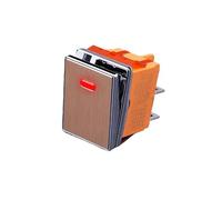4pin Drawing Process Aluminum Oxidation of Key 16A 250VAC DPDT Panel Waterproof Rocker Switch(Red(Gold Panel),9-24V)