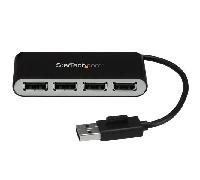 StarTech.com - Concentrador Ladrón USB 2.0 de 4 Puertos con Cable Integrado - Hub Portátil USB 2.0