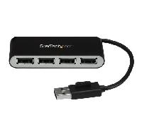 StarTech.com - Concentrador Ladrón USB 2.0 de 4 Puertos con Cable Integrado - Hub Portátil USB 2.0