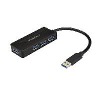 StarTech.com - Hub Concentrador USB 3.0 de 4 Puertos - Mini Ladrón USB con Adaptador de Alimentación