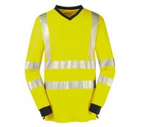 4PROTECT Camiseta de alta visibilidad de manga larga Jacksonville amarillo/gris fluorescente 4XL
