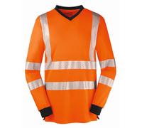 4PROTECT Camiseta de alta visibilidad de manga larga Jacksonville naranja fluorescente/gris L