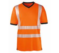 4PROTECT Camiseta de alta visibilidad Miami naranja fluorescente/gris 3XL