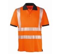 4PROTECT Polo de alta visibilidad Orlando naranja fluorescente/gris S