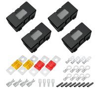4pzas Midi Fusible Holder Set, Portafusibles de Coche, con 40A, 50A Mega Fusible, Terminal Tubo Termorretráctil Insertos de Resorte, Manguitos Mega Portafusibles, para Coches Barcos Camiones Vehículos