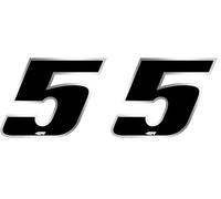 4R Quattroerre.it 13055 Número Raza 5 Anodizado Pequeño, Negro, 65 x 85 mm (Paquete de 2)