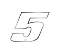 4R Quattroerre.it 13095 Número Raza 5 Anodizado Pequeño, Blanco, 65 x 85 mm