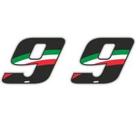 4R Quattroerre.it 13229 Número Raza 9 Mini, Italia Tricolor, 27 x 23 mm (Paquete de 2)