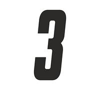 4R Quattroerre.it 13293 Número Cruz 3, Negro, h15 cm, Set de 3 Piezas