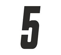 4R Quattroerre.it 13295 Número Cruz 5, Negro, h15 cm, Set de 3 Piezas