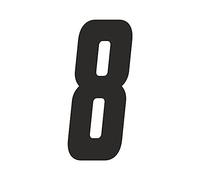 4R Quattroerre.it 13298 Número Cruz 8, Negro, h15 cm, Set de 3 Piezas