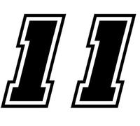 4R Quattroerre.it 13371 Número Racing 1 Moto GP, Negro, 10 x 10 cm (Paquete de 2)