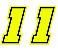 4R Quattroerre.it 13381 Número Racing 1 Moto GP, Amarillo Neón, 10 x 10 cm (Paquete de 2)