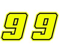 4R Quattroerre.it 13389 Número Racing 9 Moto GP, Amarillo Neón, 10 x 10 cm (Paquete de 2)