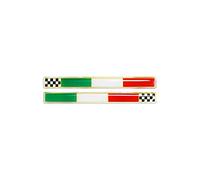 4R Quattroerre.it 14080 Etiqueta Adhesiva 3D Bandera Delgado Italia Ajedrez DX-SX HQ, 110 x 10 mm