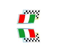 4R Quattroerre.it 14108 Etiqueta Adhesiva 3D Bandera Delgado Italia Ajedrez DX-SX HQ, 40 x 25 mm