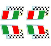 4R Quattroerre.it 14108 Etiqueta Adhesiva 3D Bandera Delgado Italia Ajedrez DX-SX HQ, 40 x 25 mm (Paquete de 2)