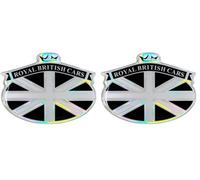 4R Quattroerre.it 14160 Etiqueta Adhesiva 3D Escudo de Royal British Cars HQ, 73 x 55 mm (Paquete de 2)