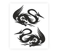 4R Quattroerre.it 15854 Pegatinas de Coche Sobredimensionadas Dragón, Negro, 10 x 12 cm