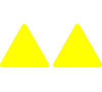 4R Quattroerre.it 1650 - Pegatinas reflectantes triangulares, color amarillo, juego de 2