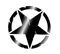 4R Quattroerre.it 17091 Pegatinas de Estrellas ilitares para el Jeep Renegade, Diámetro 20 cm, Negro Brillante, 2 Piezas