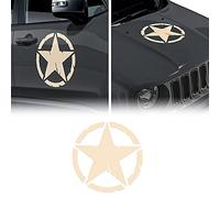 4R Quattroerre.it 17114 Pegatinas de Estrellas Militares para Jeep Renegade Capota y Puerta, Diámetro 33 cm, Arena, 2 Piezas