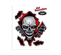 4R Quattroerre.it 32102 Adhesivo Stickers Calavera Cuadrada, 10 x 12 cm