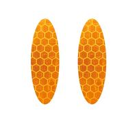 4R Quattroerre.it 4067 - Lote de 2 Adhesivos Reflectantes ovalados Diamond Refractive Flat, Color Naranja