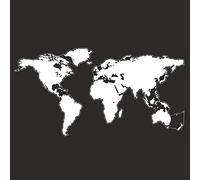 4R Quattroerre.it 5255 Pegatinas de Aventuras para Baúles Superiores de Motocicleta, Mundo, Blanco, 30 x 15 cm