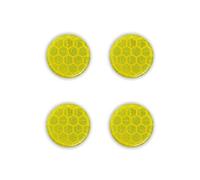 4R Quattroerre.it 5461 Adhesivos 3D Reflectantes para Moto Círculo Amarillo, 4 Piezas, 30 mm