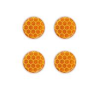 4R Quattroerre.it 5464 Adhesivos 3D Reflectantes para Moto Círculo Naranja, 4 Piezas, 30 mm
