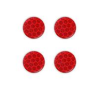 4R Quattroerre.it 5464 Adhesivos 3D Reflectantes para Moto Círculo Rojo, 4 Piezas, 30 mm