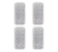 4R Quattroerre.it 5466 Adhesivos 3D Reflectantes para Moto Rectángulos Blancos, 4 Piezas, 25 x 50 mm