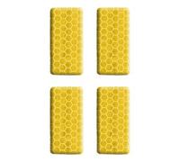4R Quattroerre.it 5467 Adhesivos 3D Reflectantes para Moto Rectángulos Amarillo, 4 Piezas, 25 x 50 mm