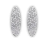 4R Quattroerre.it 5472 Adhesivos 3D Reflectantes para Moto Oval Blanco, 2 Piezas, 90 x 25 mm mm