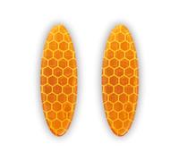 4R Quattroerre.it 5476 Adhesivos 3D Reflectantes para Moto Oval Naranja, 2 Piezas, 90 x 25 mm mm