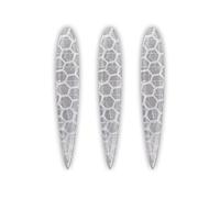 4R Quattroerre.it 5478 Adhesivos 3D Reflectantes para Moto Flechas Blanco, 3 Piezas, 12 x 104 mm