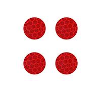 4R Quattroerre.it 5572 Adhesivos Plana Refractiva de Diamante Círculos Rojo, 3 Piezas, 30 mm