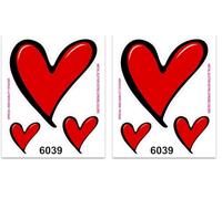 4R Quattroerre.it 6039 Adhesivos Stickers Corazón, 10 x 12 cm (Paquete de 2)