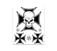 4R Quattroerre.it 6072 Adhesivos Stickers Cruz Cráneo, 10 x 12 cm