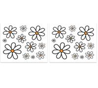 4R Quattroerre.it 6140 Adhesivos Stickers Margaritas, 10 x 12 cm (Paquete de 2)