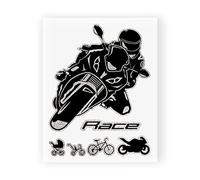 4R Quattroerre.it 6331 Pegatina Evolución Biker Motos, 10 x 12 cm