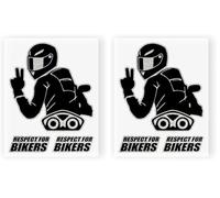 4R Quattroerre.it 6341 Pegatina Respeto a los Moteros, 10 x 12 cm (Paquete de 2)