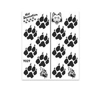 4R Quattroerre.it 9029 Adhesivos Huellas de Lobo, Negro 24 x 20 cm